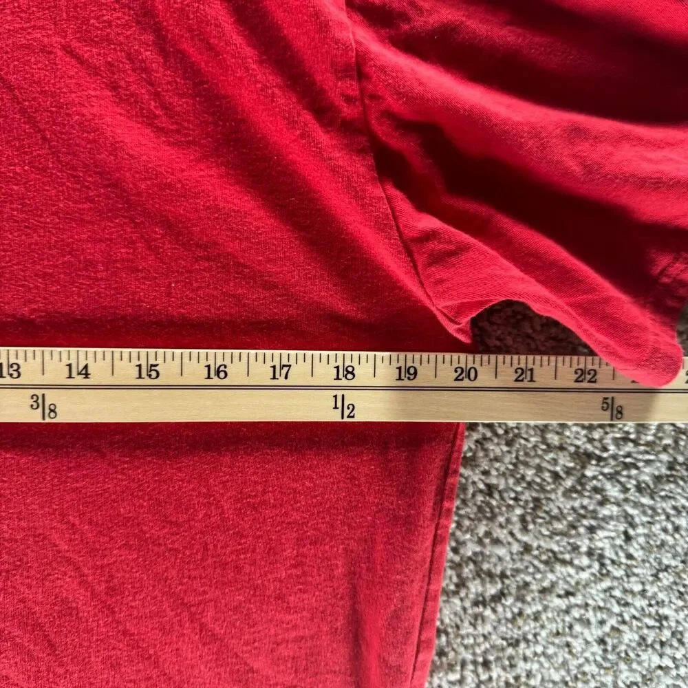 The‎ North Face Shirt Men Medium Red Crew Neck Standard Outdoors Hiking Cotton